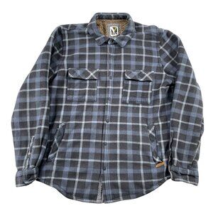 Voyager Shacket Mens Medium Blue Sherpa Lined Snap Button w/ Pockets